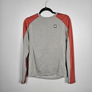Orage Mens Small Base Layer Thermal Ski Snowboard Top Gray Rust Stretch